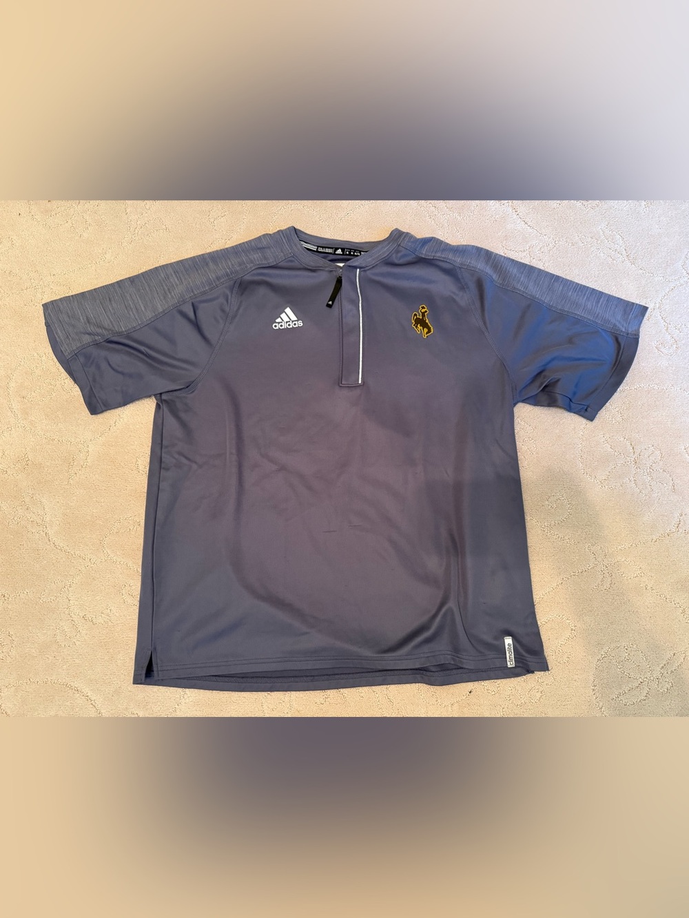 Adidas Wyoming Cowboys Climalite Quarter Zip Shirt Men’s XL Gray NCAA